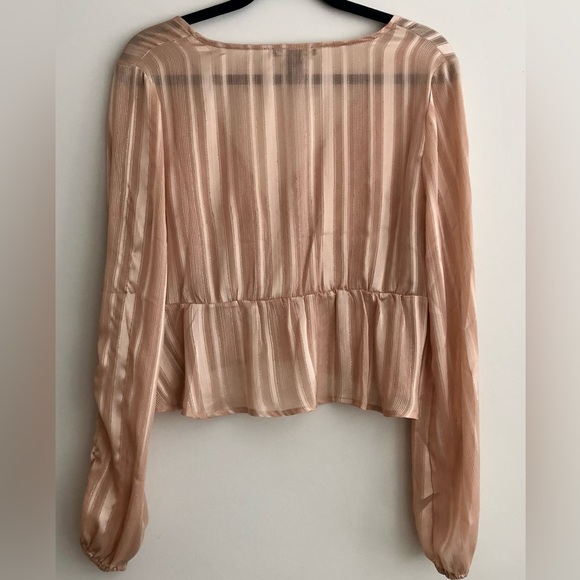 Tan button up top with sparkle accent - Picture 3 of 3